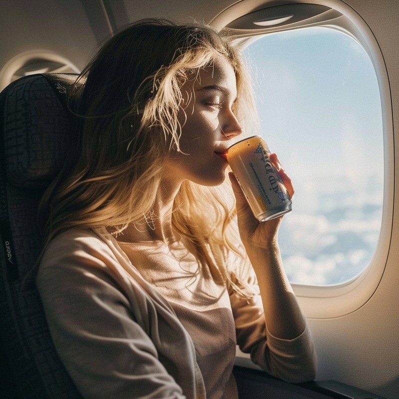 Energydrinks sind im Flugzeug ebenfalls zu vermeiden