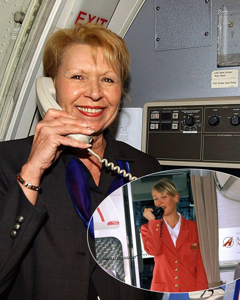 Leuchtete das pinke Licht im Flugzeug, telefonieren gerade zwei Flugbegleiter*innen miteinander.