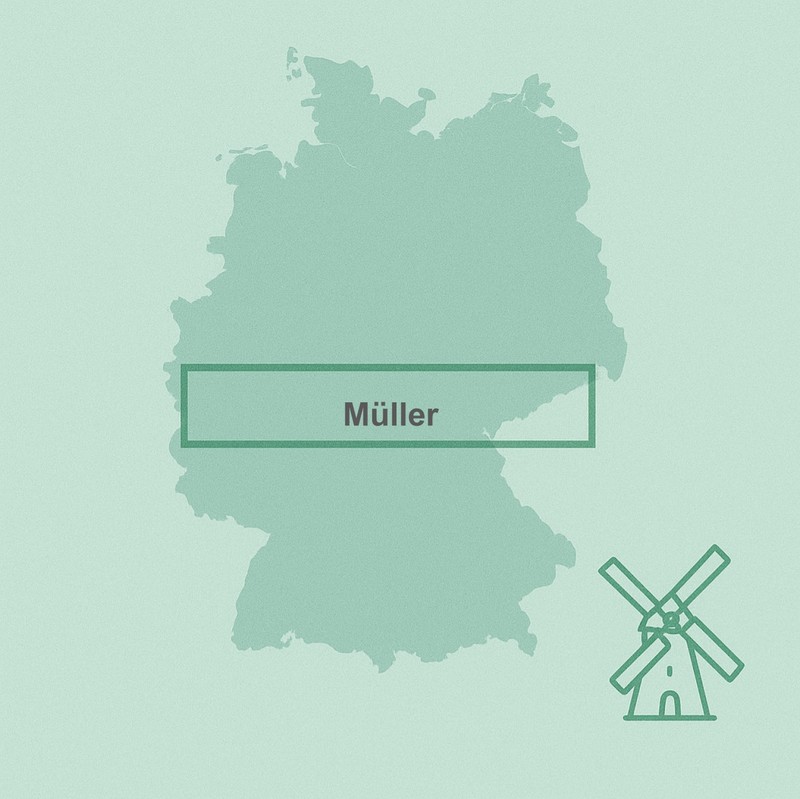 Müller ist der häufigste Familienname in Deutschland.
