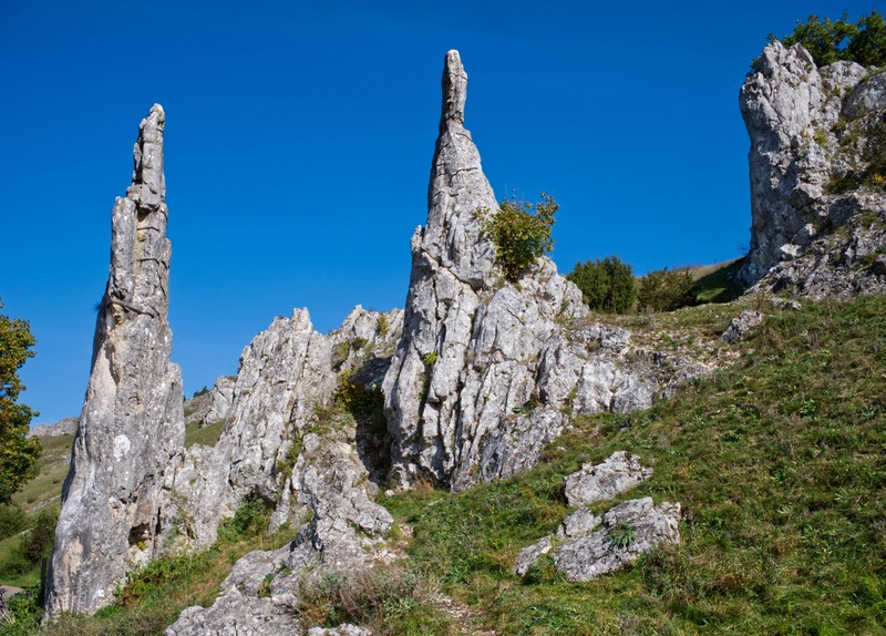 In der Schwäbischen Alb findest du Landschaften mit steilen Kalkfelswänden, verwunschenen Höhlen und grünen Tälern.