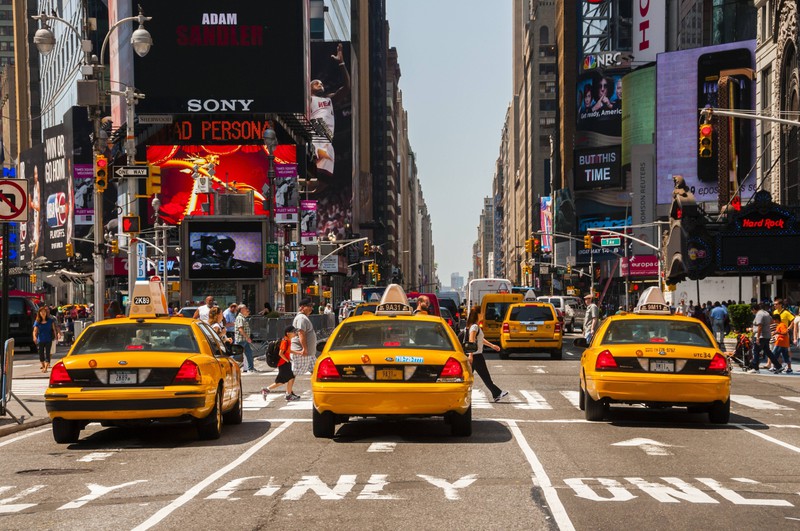 Taxifahren ist typisch für New York.