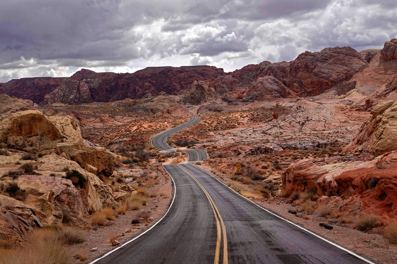 Die Valley of Fire Road in Nevada, USA ist auch sehr spektakulär