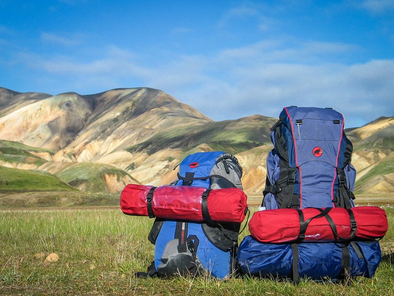 Backpacking-Rucksäcke, die auf Reisen verwendet werden