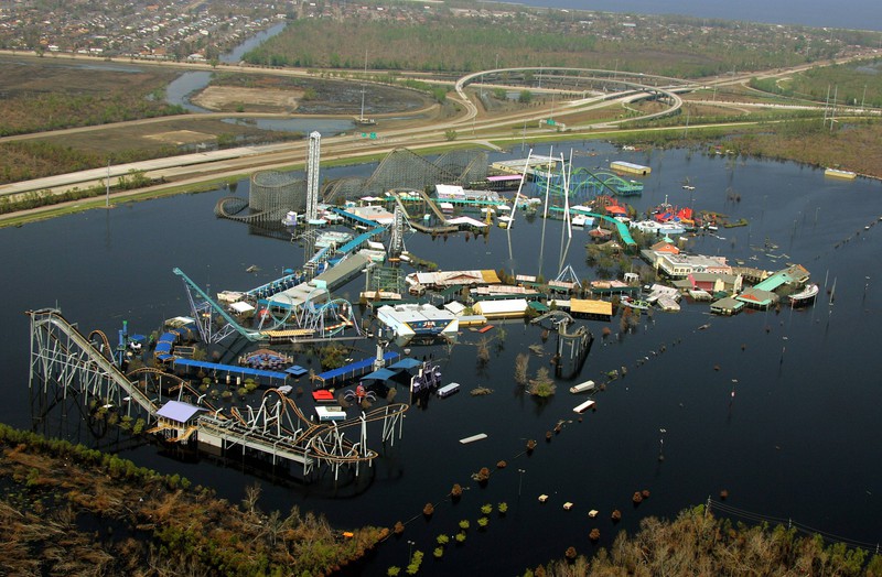 Der "Six Flags"-Freizeitparkt musste aufgrund des Hurricanes 2005 geschlossen werden