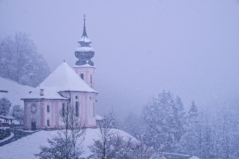 Winter Wonderland Maria Gern Im Winter, Berchtesgaden, Bayern