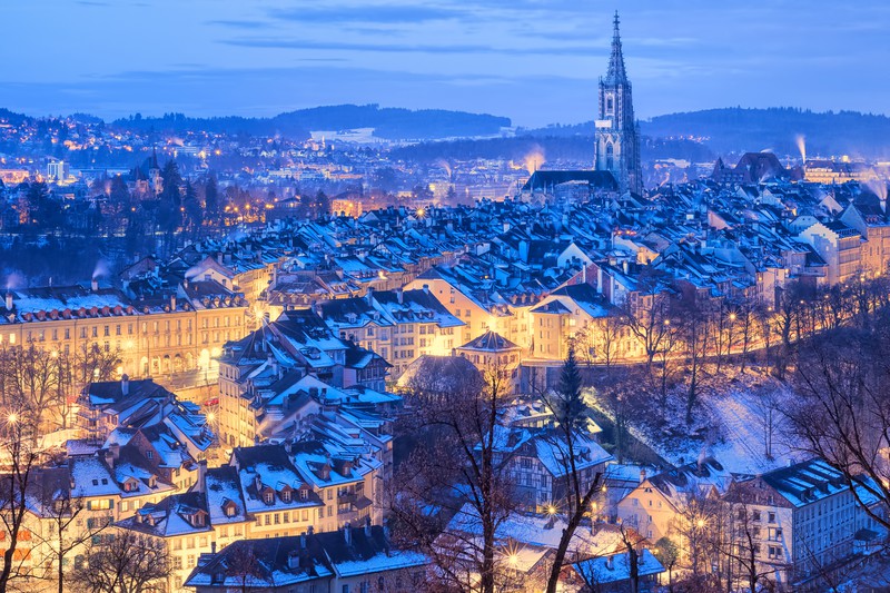 Berner Altstadt Schnee im Winter