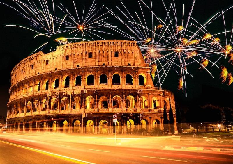 Silvester in Rom kann am Colosseum gefeiert werden.
