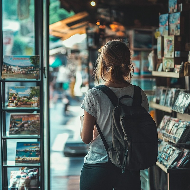 Im Reisebüro kann man auch richtig viel Geld sparen.