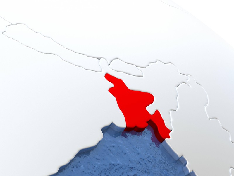 Die Umrisse eines Landes in rot