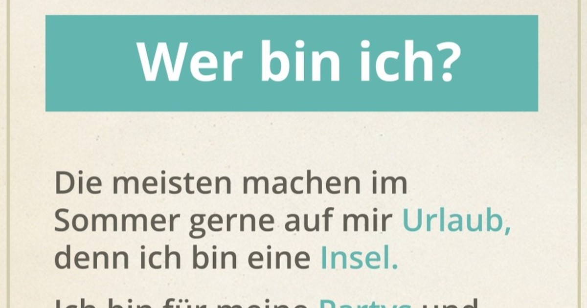 Wer bin ich? Um welchen Urlaubsort handelt es sich in unserem Rätsel?