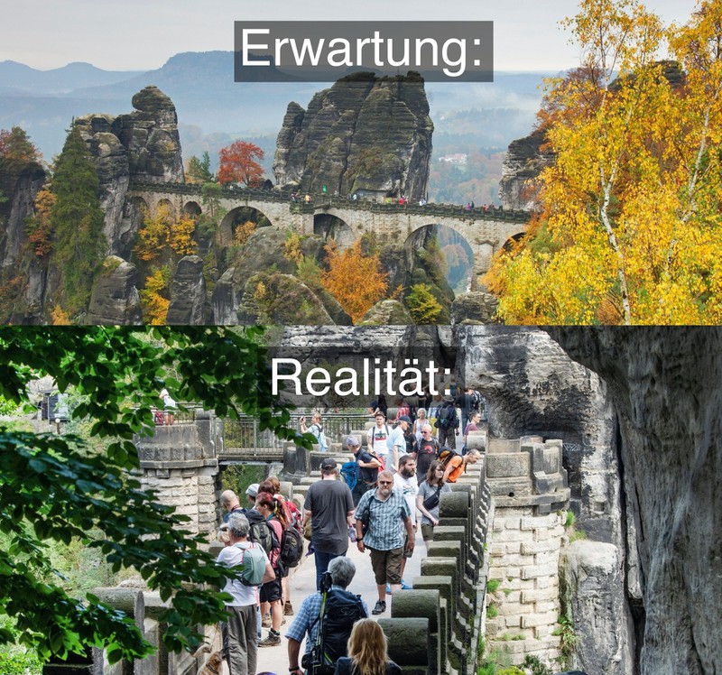 In Deutschland ist vor allem die Basteibrücke ein Reiseziel, das sich kaum ein Influencer entgehen lässt.
