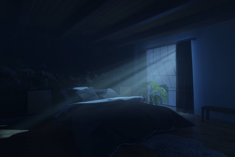 Zu sehen ist ein dunkles Schlafzimmer und es geht um gruselige Halloween-Storys.