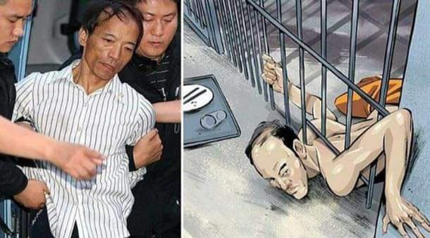 Der Koreaner Choi Gab-bok schaffte es, sich in seiner Zelle durch den kleinen Schlitz zu befreien