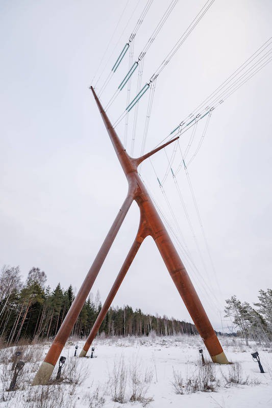 Der Hochspannungsmast in Estland wird auch „Bog Fox“ genannt.