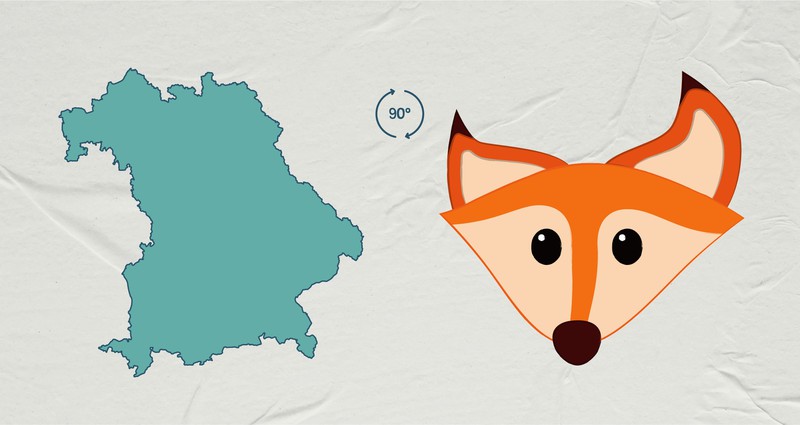 Das Bundesland Bayern erinnert und an einen Fuchs.
