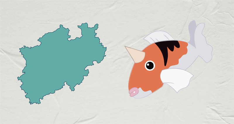 Nordrhein-Westfalen erinnert uns eindeutig an einen Fisch mit Horn.