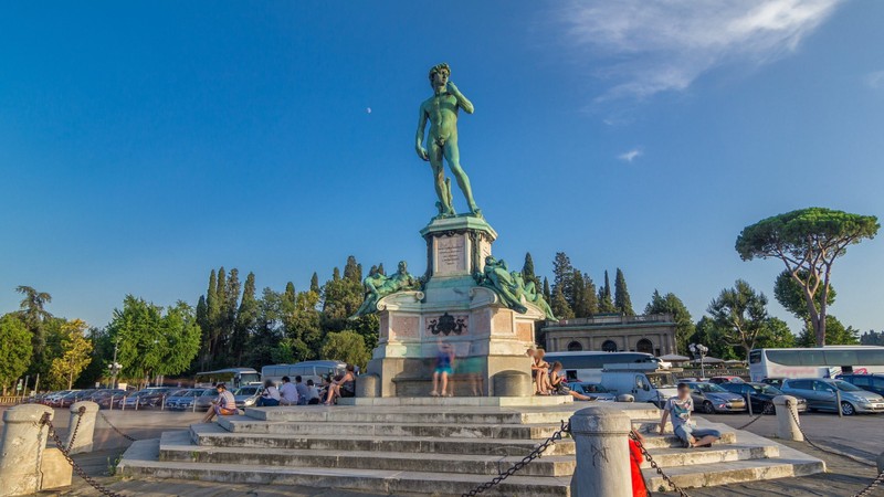 Die Kopie der David-Statue auf dem Piazzale Michelangelo.
