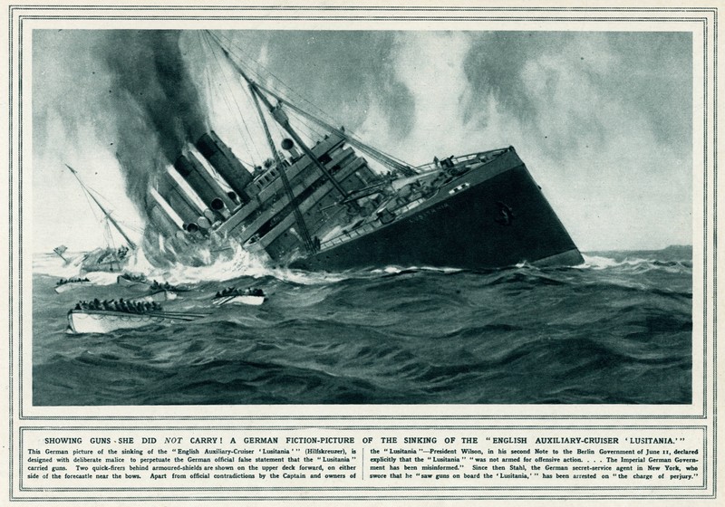 Der Untergang des Cunard-Dampfers RMS Lusitania erfolgte am 7. Mai 1915.