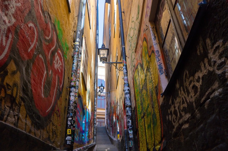 Auch in Schweden gibt es enge Gassen wie die Mårten Trotzigs Gränd.