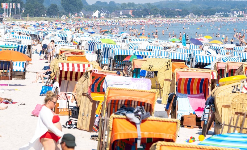 In Scharbeutz wird es immer voller, wie viele Urlauber*innen berichten.